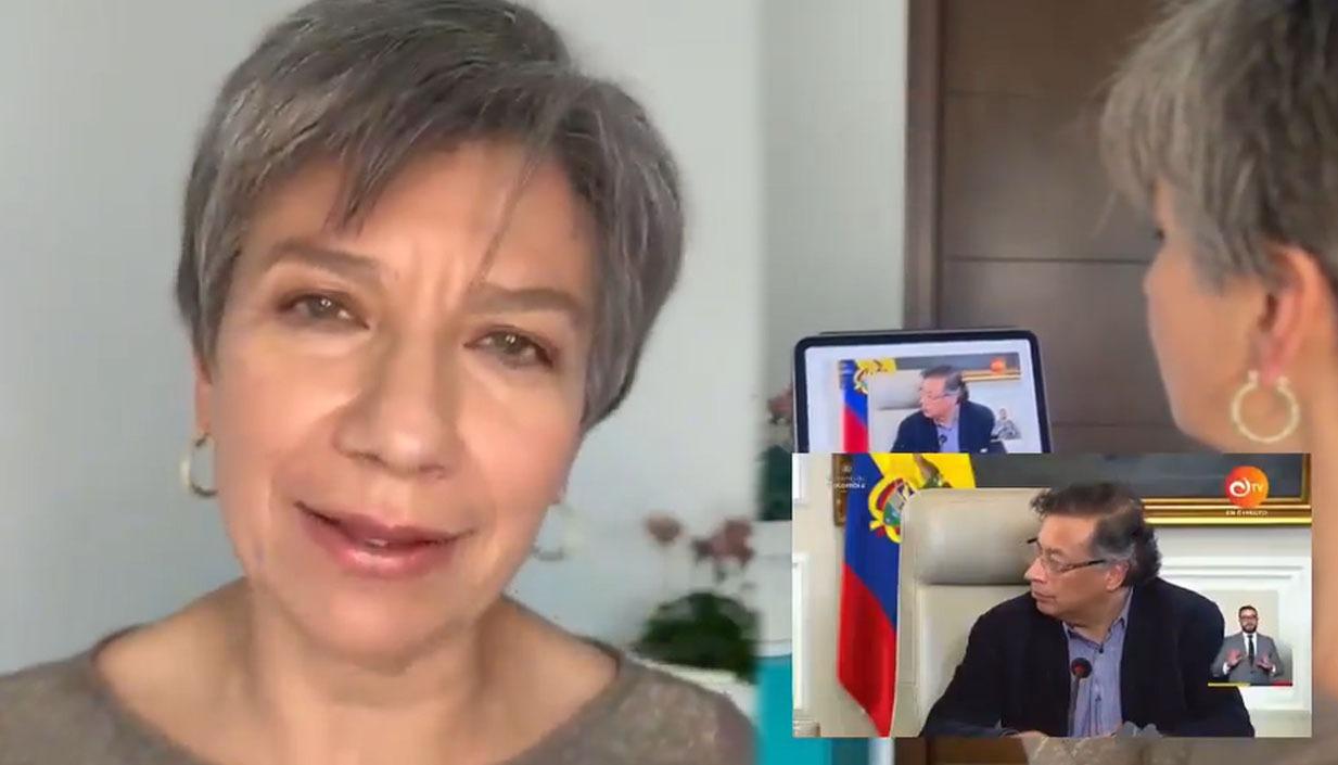 Claudia López, exalcaldesa de Bogotá, durante su respuesta al presidente Petro. 