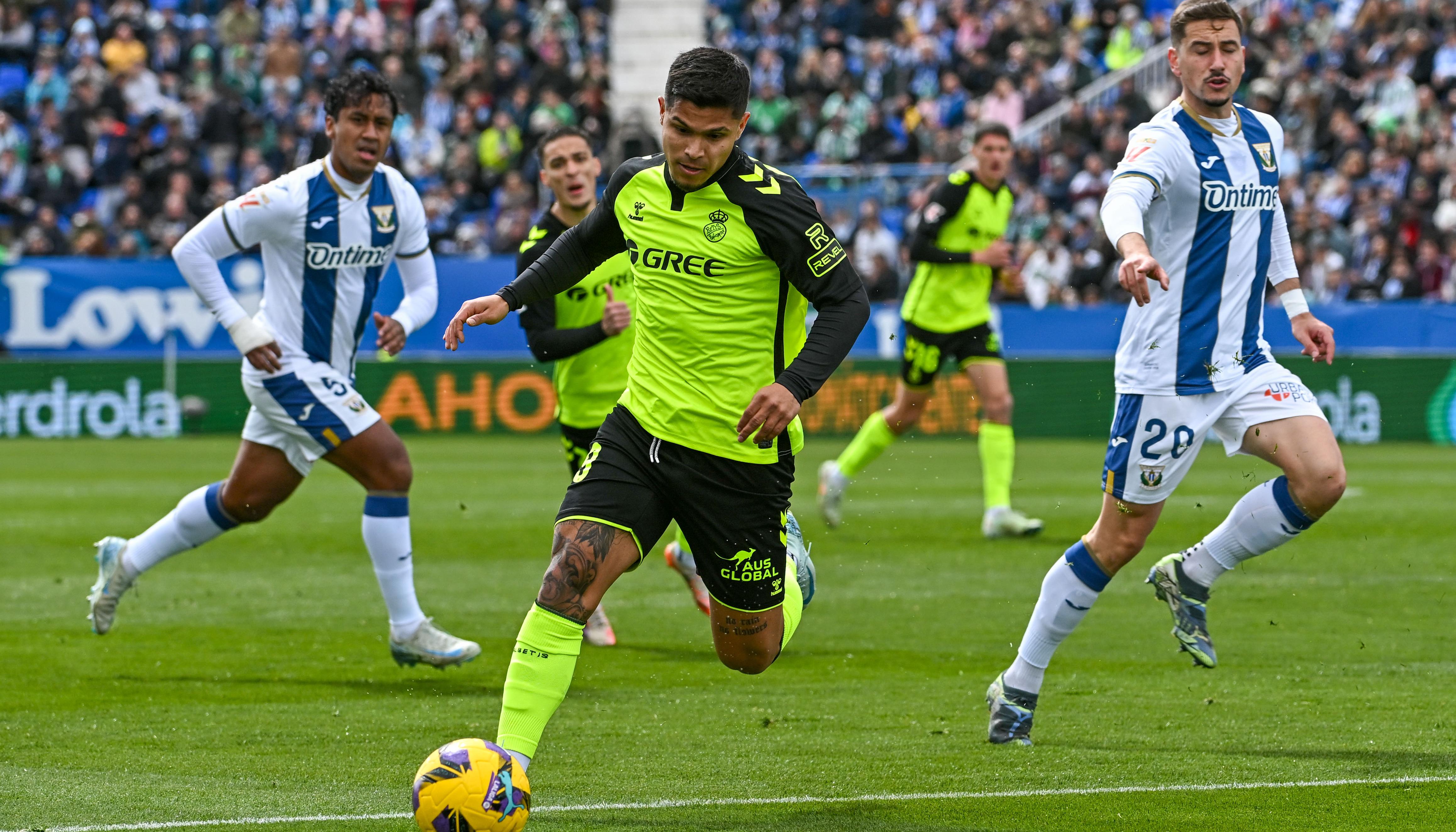 Juan Camilo 'Cucho' Hernández durate el partido contra el Leganés.