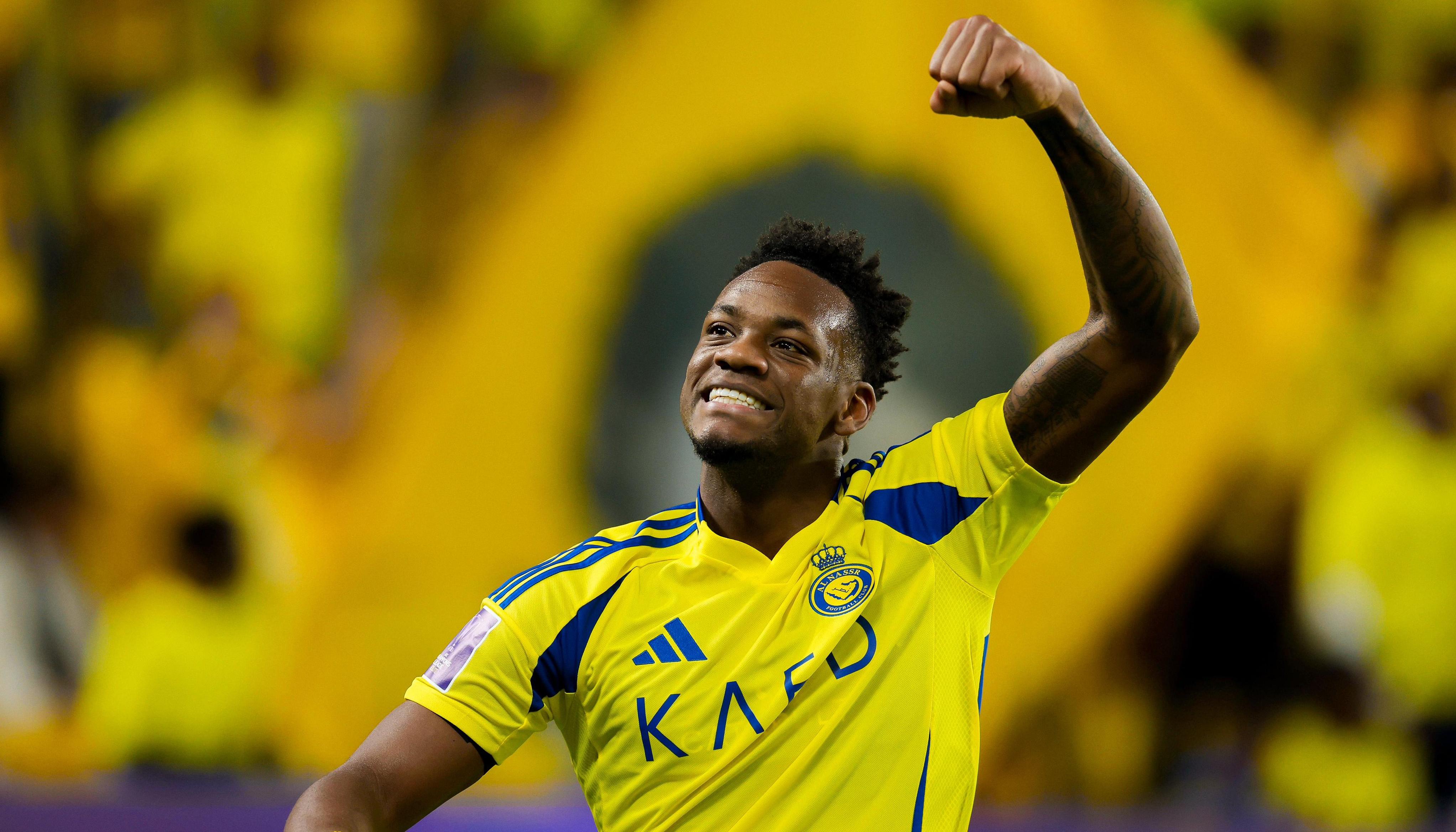 Jhon Jáder Durán en el festejo de uno de sus goles.
