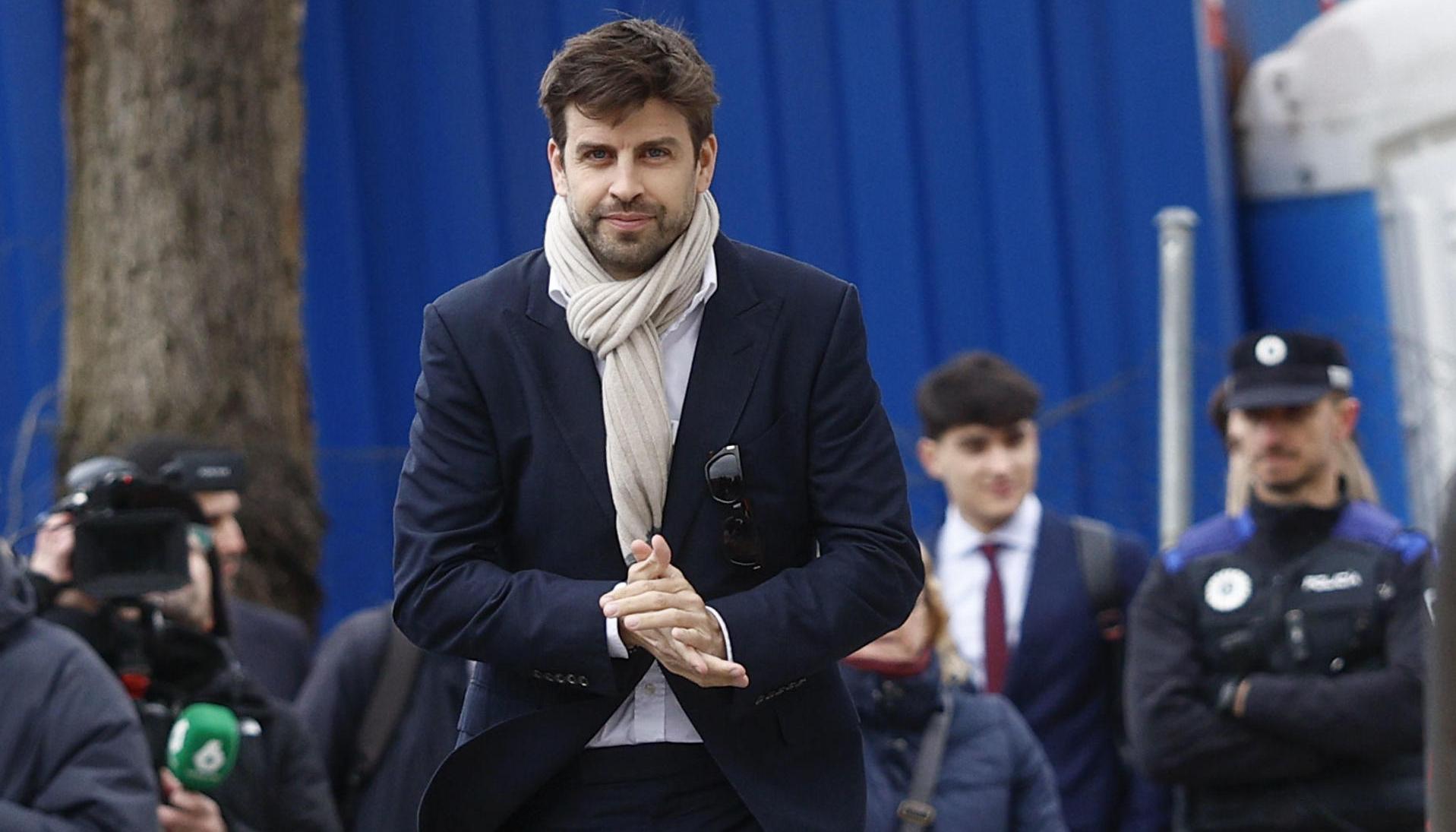 Gerard Piqué a la salida de la audiencia en Majadahonda (Madrid).