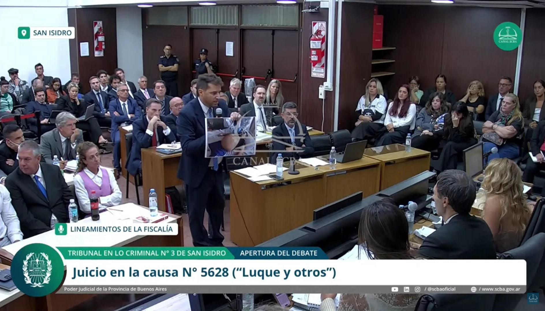 Momento en el que el fiscal general adjunto del tribunal de San Isidro, Patricio Ferrari.