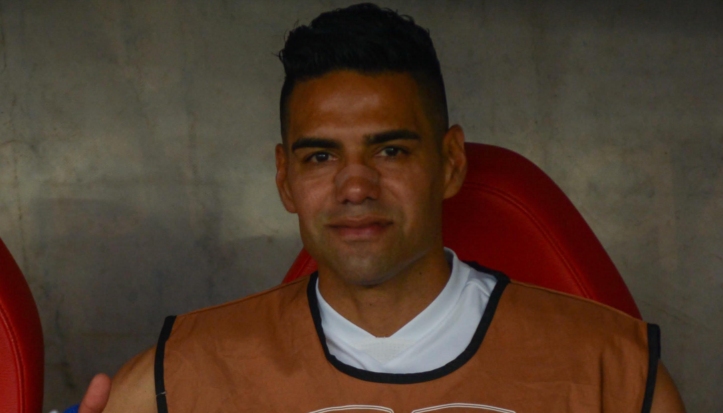 Radamel Falcao en el banco de suplentes la última vez que estuvo en el estadio Metropolitano, en noviembre de 2024.