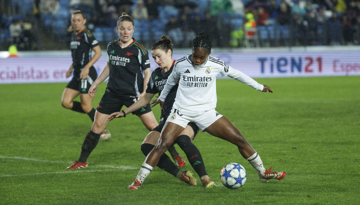 Linda Caicedo durante el partido del Real Madrid contra el Arsenal. 