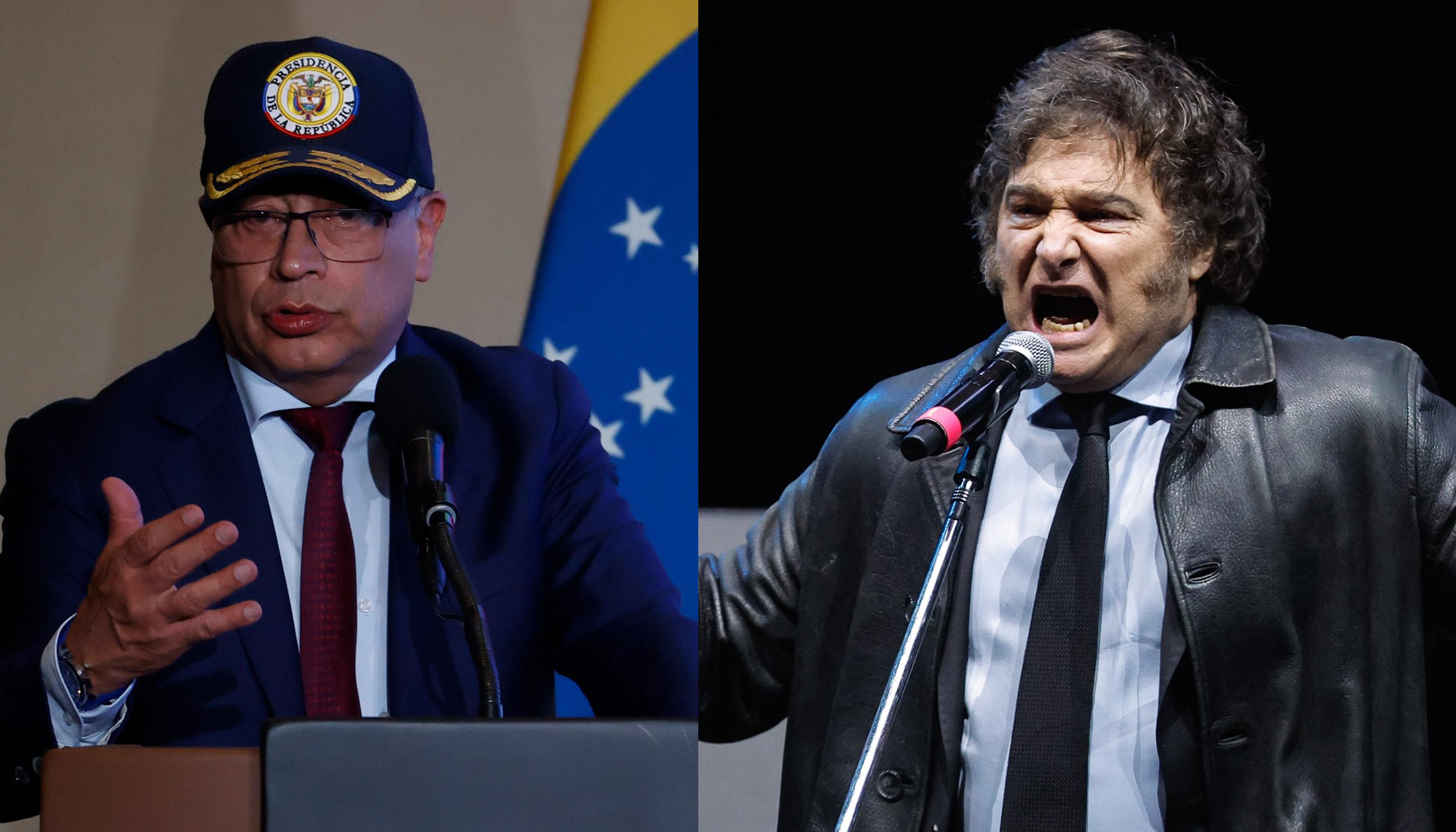 Gustavo Petro y Javier Milei, presidente de Colombia y Argentina.