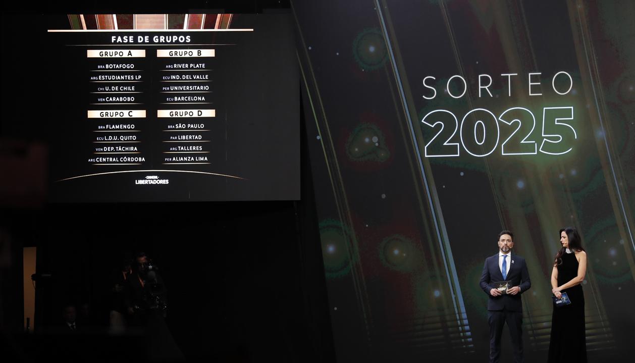 Aspecto del sorteo de la Copa Libertadores 2025 en Luque (Paraguay).