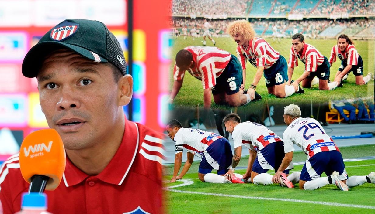 Carlos Bacca y el festejo del trencito de 1995 y 2025.