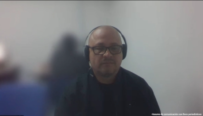 Pedro Andrés Rodríguez Melo durante una de las audiencias virtuales. 