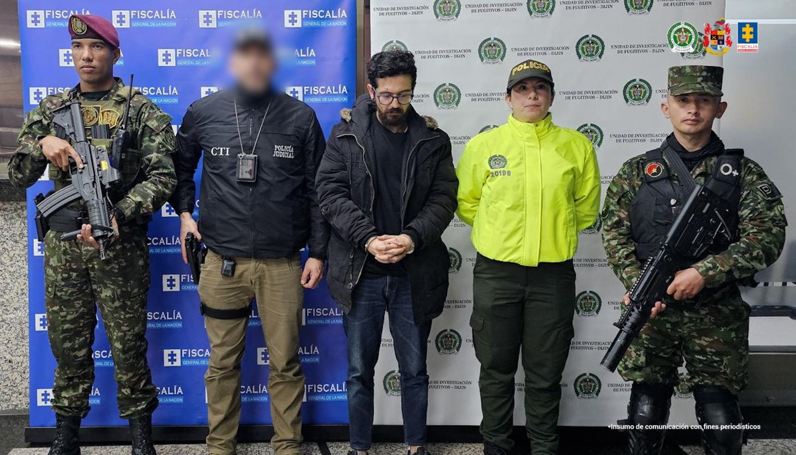 Julián David Torres Moreno tras ser capturado en Bogotá. 