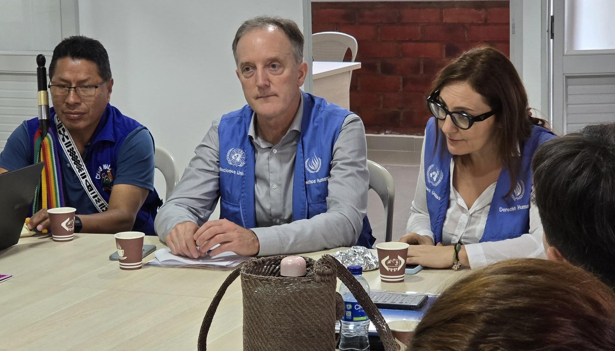 Scott Campbell, representante en Colombia de la Oficina del Alto Comisionado de la ONU para los Derechos Humanos, de visita en el Cauca.