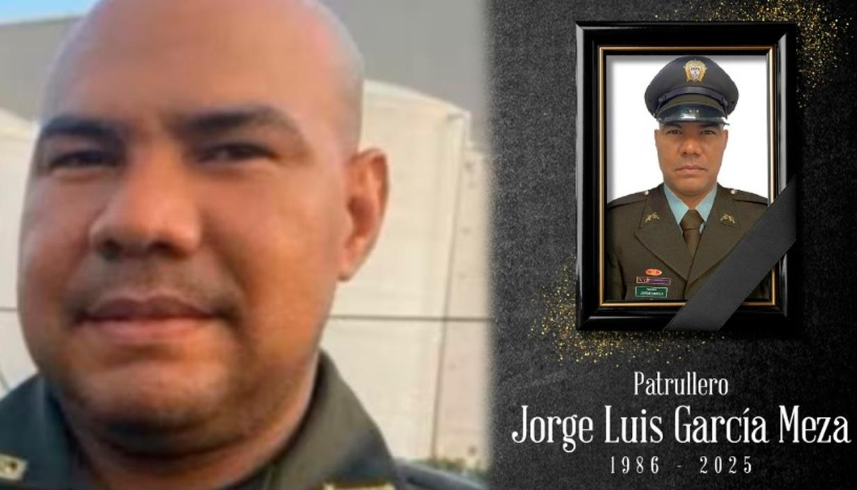 El policía barranquillero Jorge Luis García Meza.