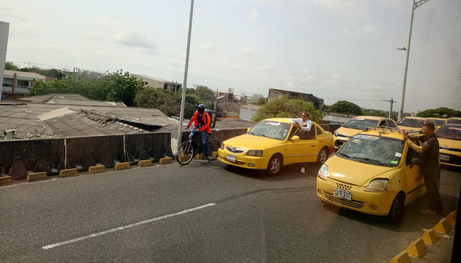 Paro de taxistas en Barranquilla.