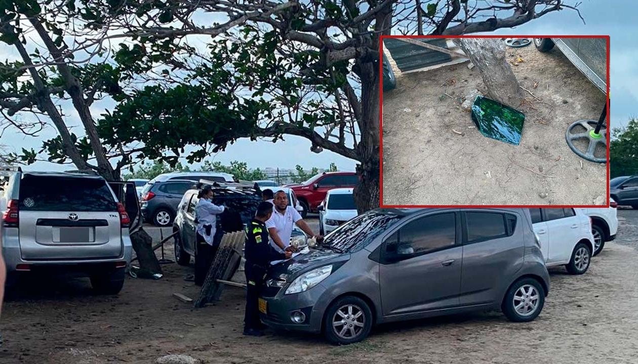 Los delincuentes llegaron al parqueadero y sustrajeron los elementos de una camioneta. 
