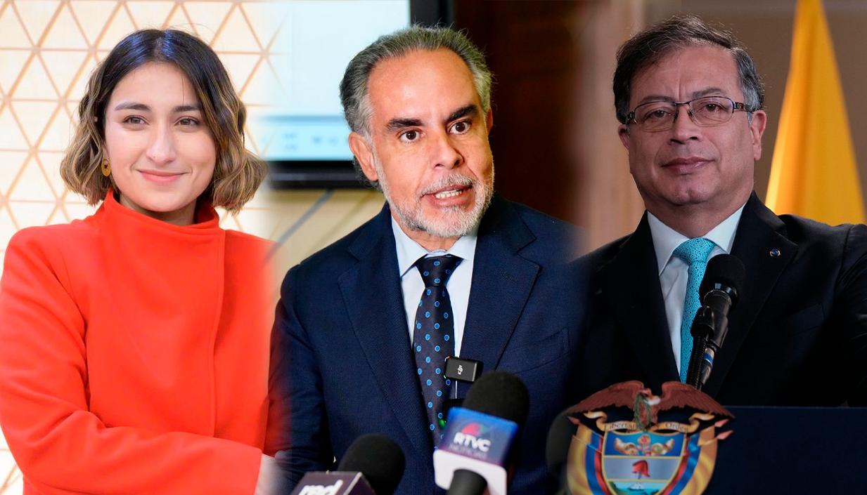 Laura Sarabia, Armando Benedetti y Gustavo Petro.