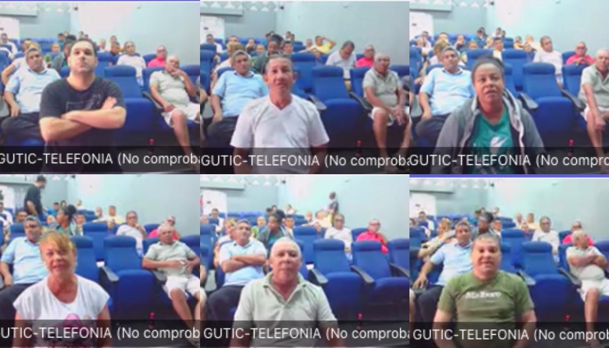 Seis de los 17 capturados presentes en la audiencia virtual de este martes. 