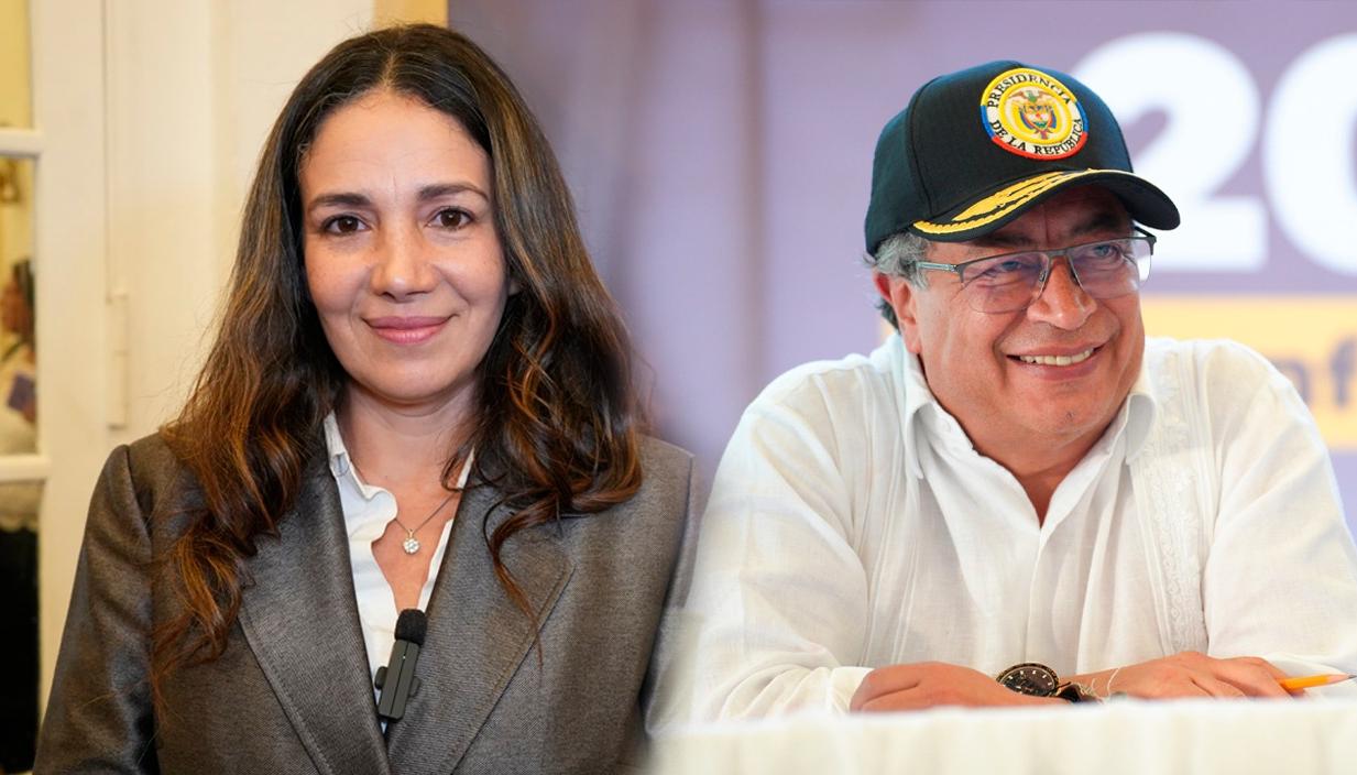 Sondra Macollins y el Presidente Gustavo Petro.