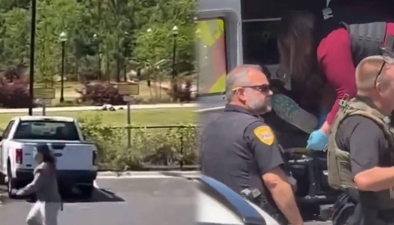 Imágenes en redes sociales mostraron a agentes armados buscando al tirador en los edificios de la universidad. 