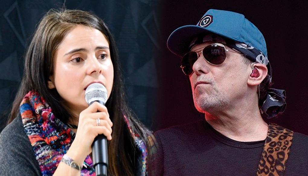 Senadora Esmeralda Hernández y Andrés Calamaro.