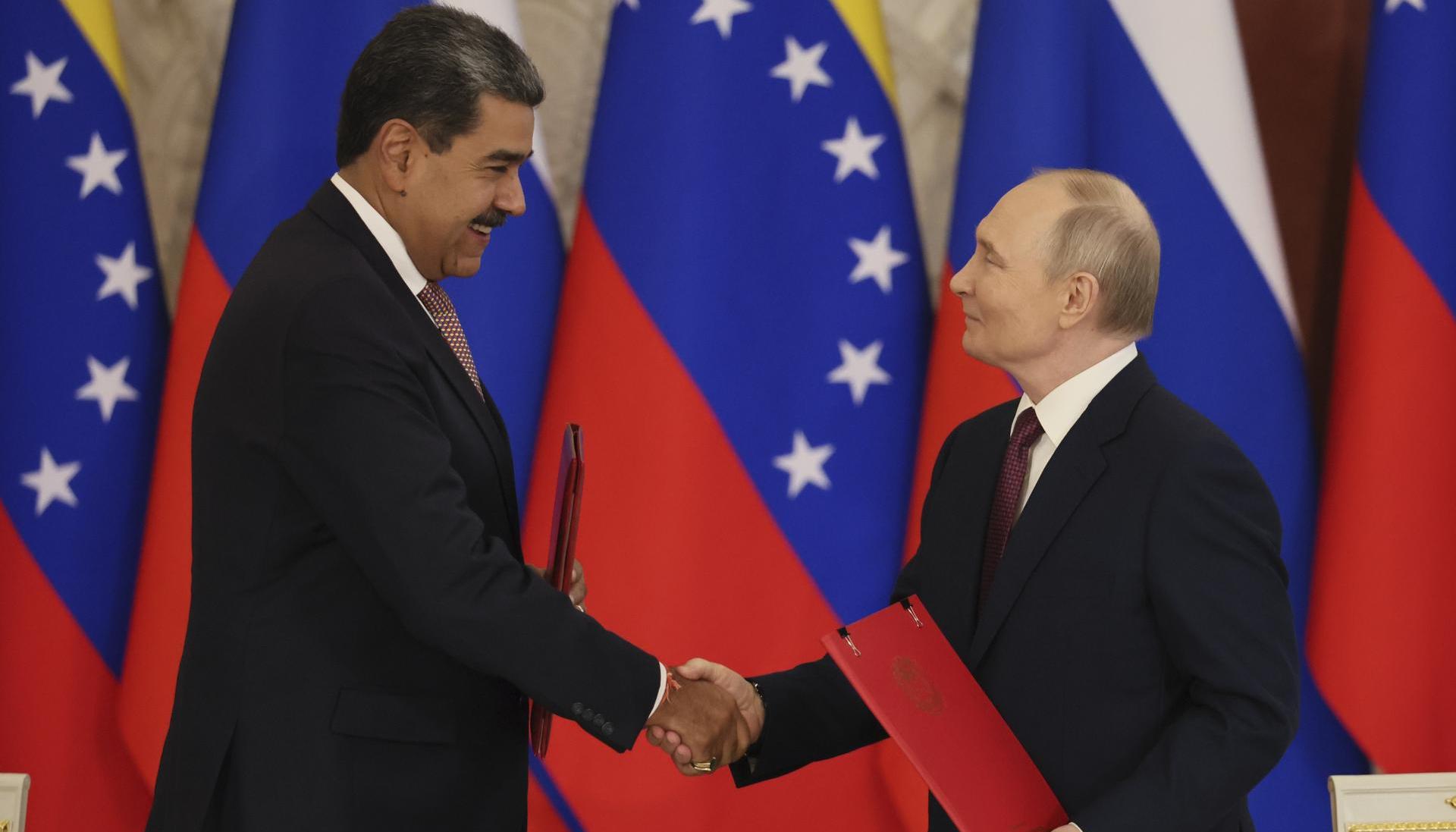 Los Presidentes Nicolás Maduro (Venezuela) y Vladímir Putin (Rusia).