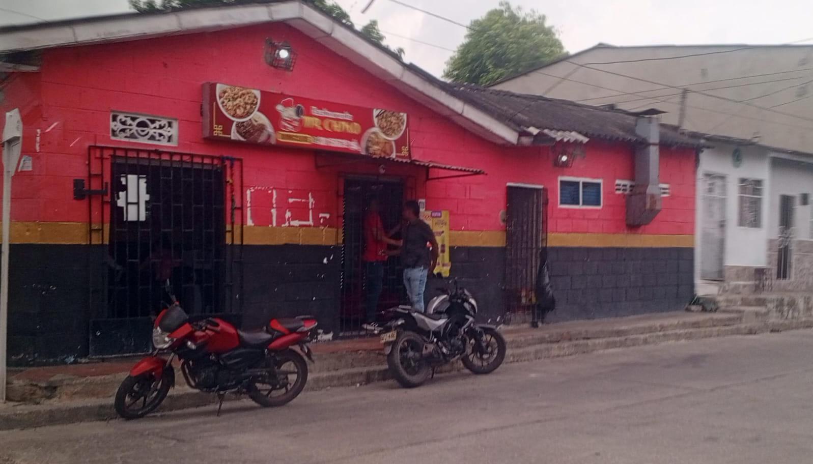 Lugar donde dispararon los extorsionistas.