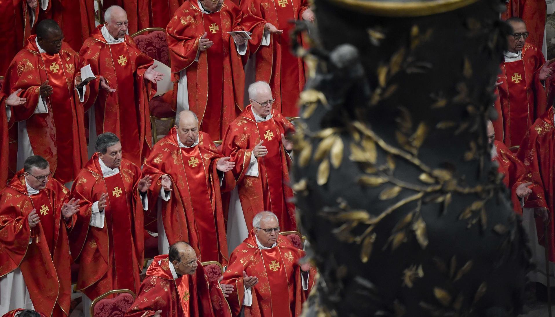 Los cardenales este miércoles antes de iniciar el cónclave. 
