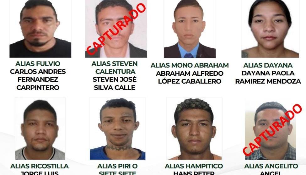 Cartel de los más buscados en Barranquilla