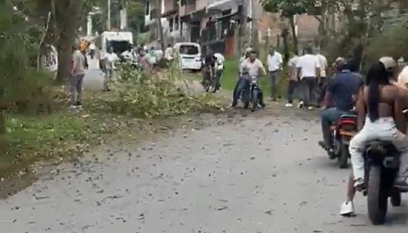 Zona donde activaron el artefacto explosivo.