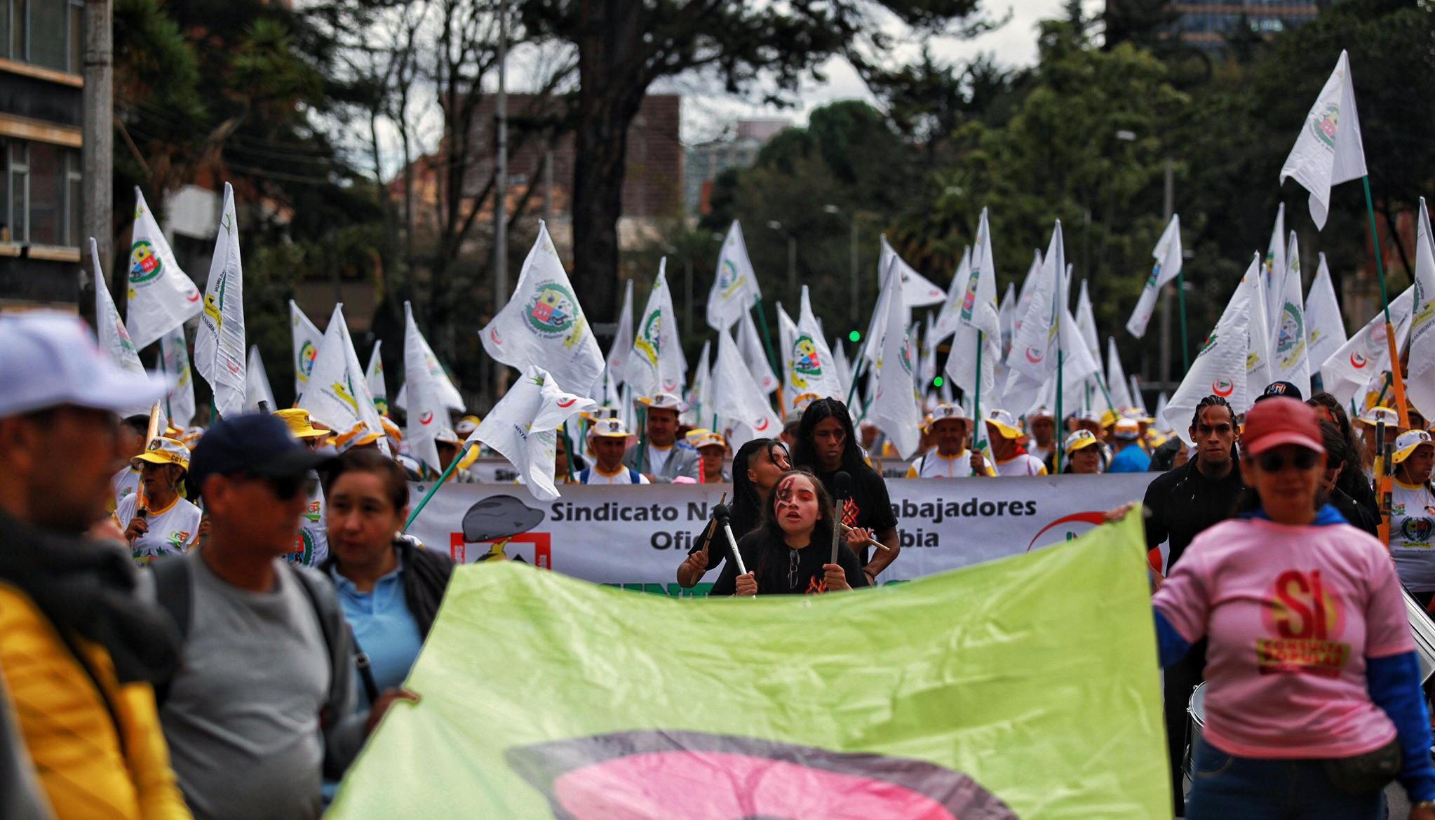Marchas en Bogotá este jueves.