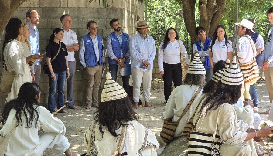 Delegación de la ONU en visita a pueblos indígenas en la Sierra Nevada de Santa Marta.