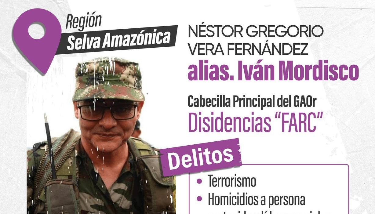 Cartel de búsqueda de las autoridades por 'Iván Mordisco'.