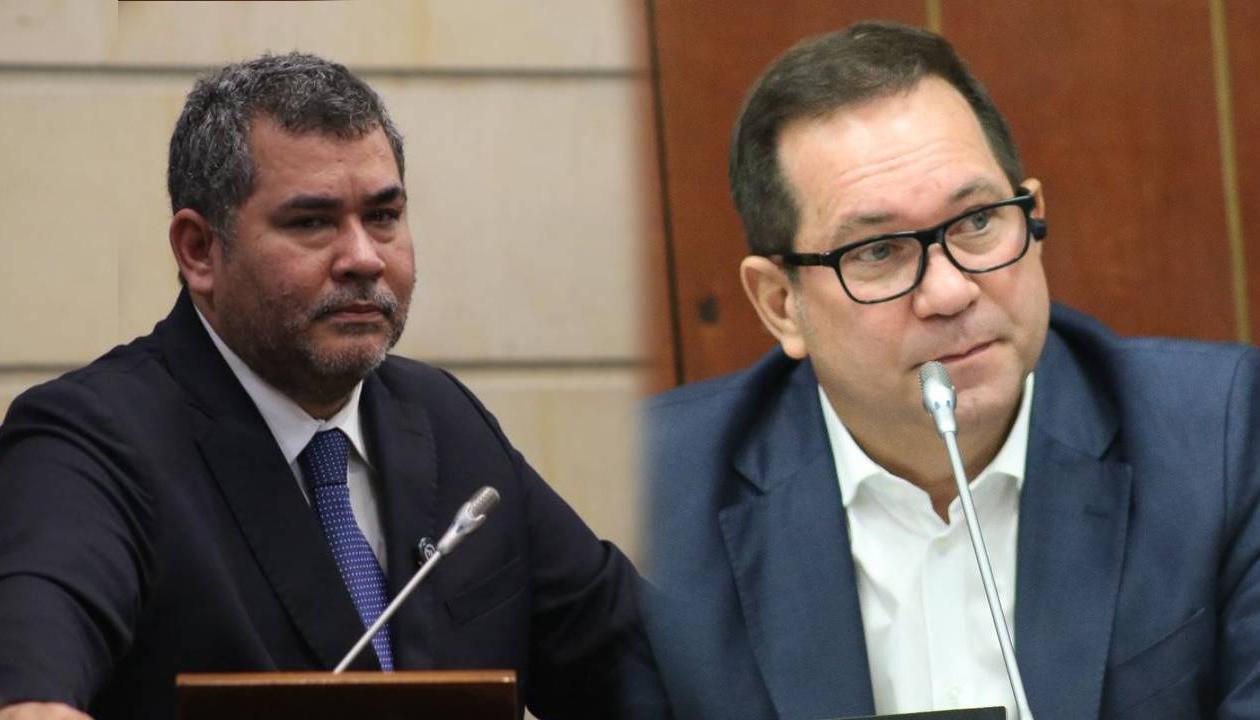 Los senadores liberales Alejandro Chacón y Lidio García.