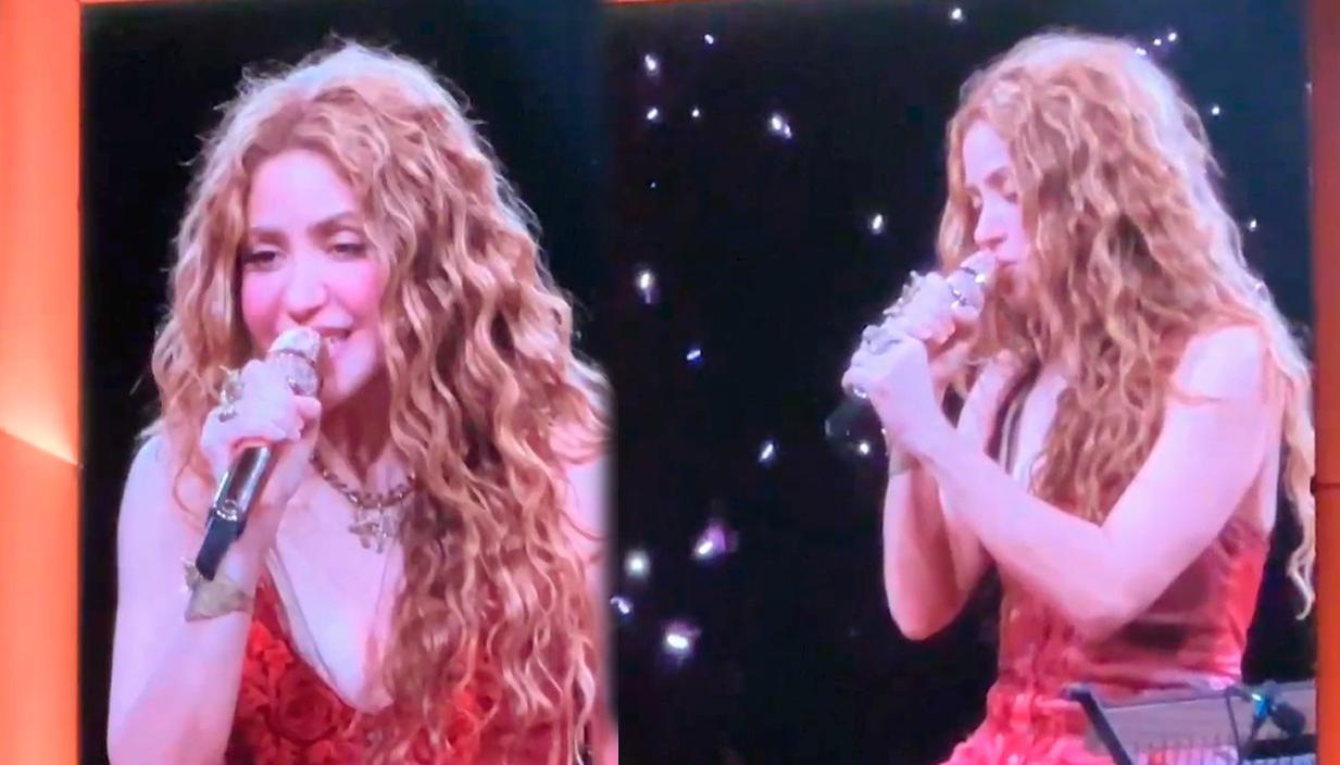 Shakira durante su concierto en la ciudad de Montreal, Canadá. 