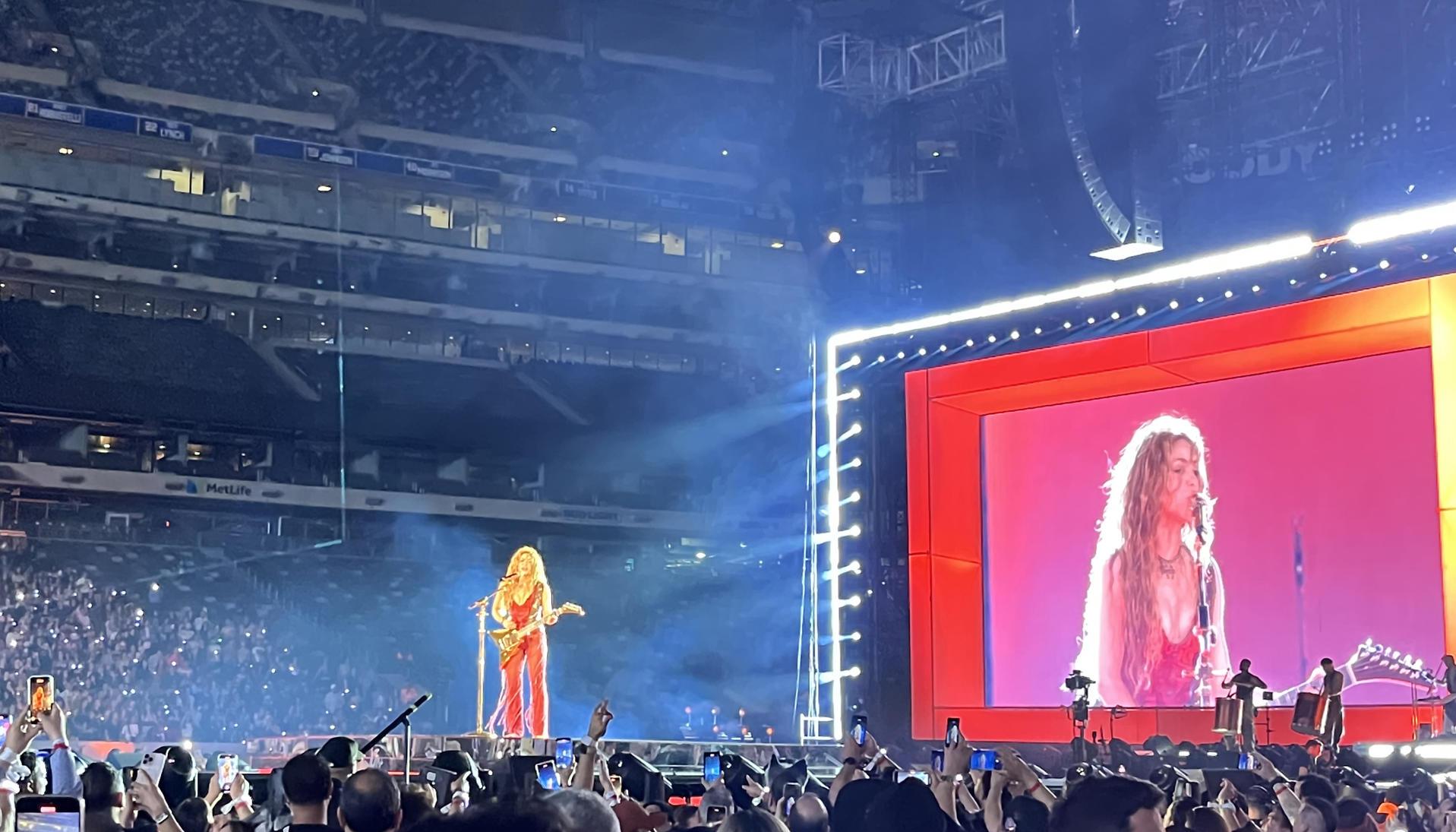 Shakira durante su concierto en Nueva Jersey. 