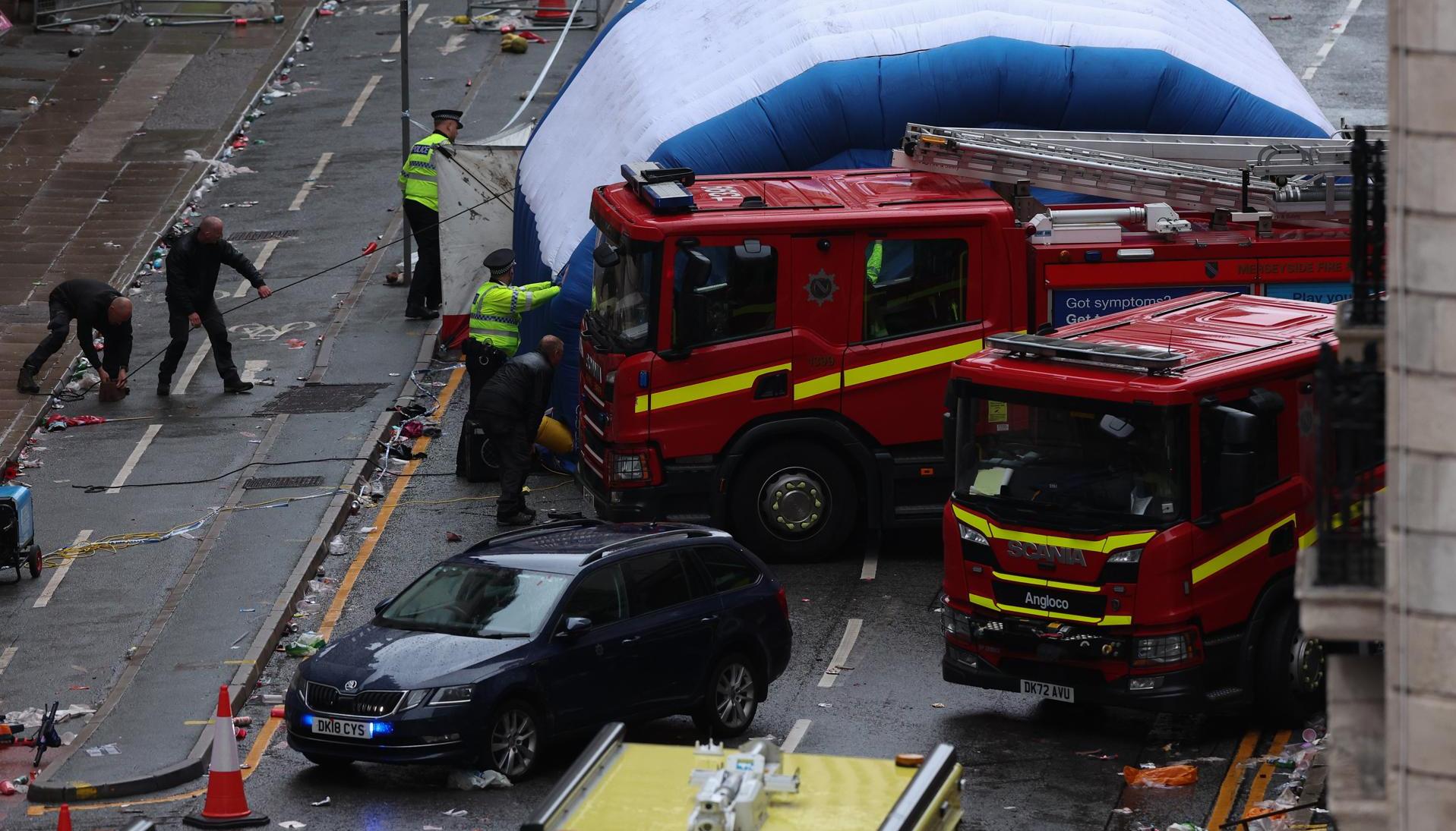 Escena del atropello múltiple en Liverpool.