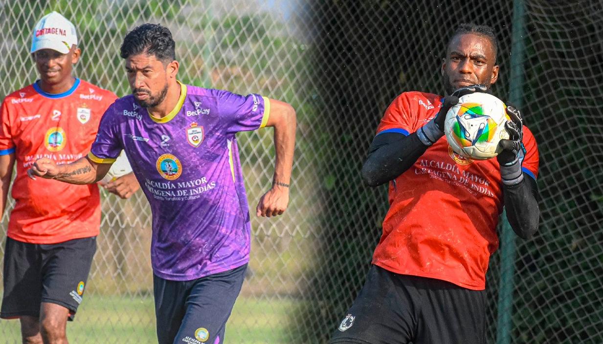 Christian Marrugo y Carlos Mosquera, jugadores del Real Cartagena. 