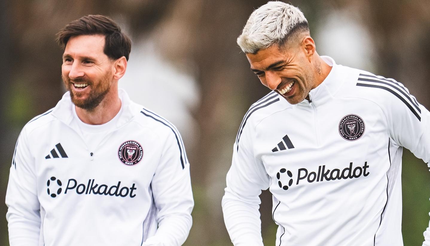 Lionel Messi y Luis Suárez, jugadores del Inter Miami, y socios del LSM.