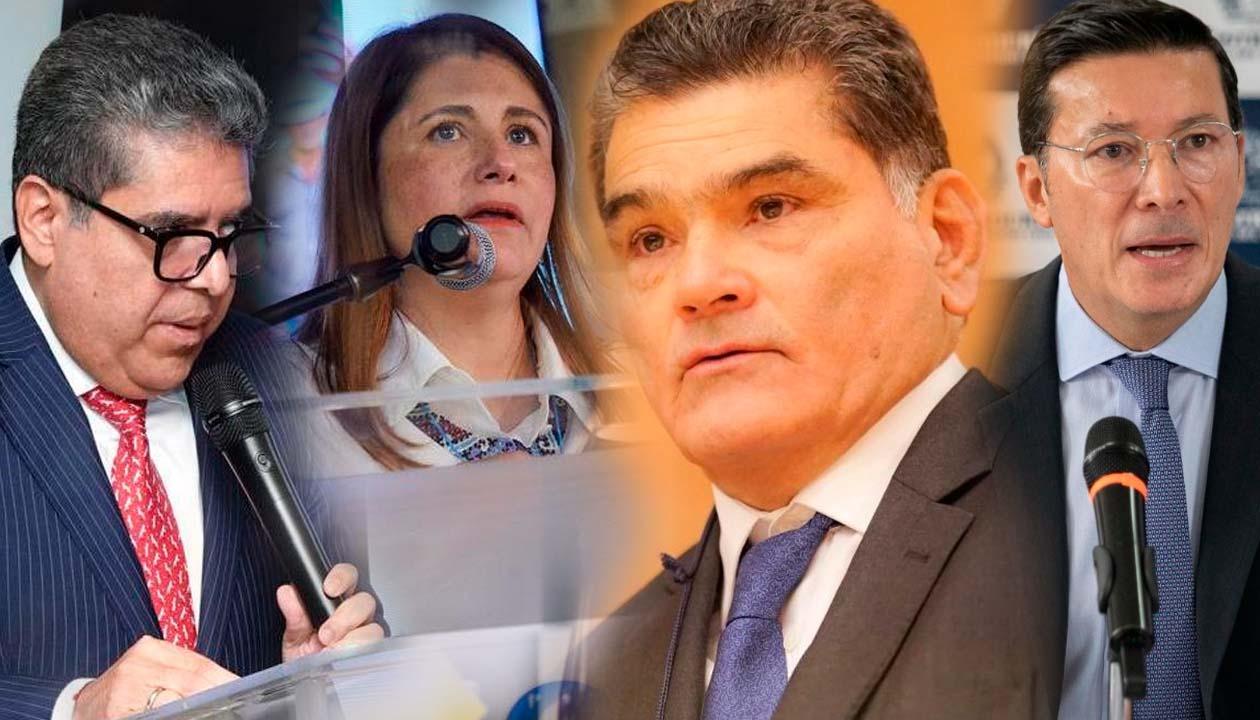 Contralor Carlos Rodríguez, Defensora Iris Marín, Procurador Gregorio Eljach y Registrador Hernán Penagos.