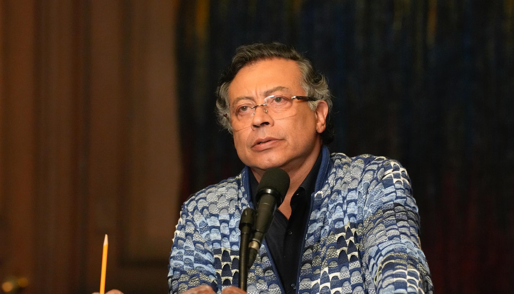 Gustavo Petro durante la alocución. 