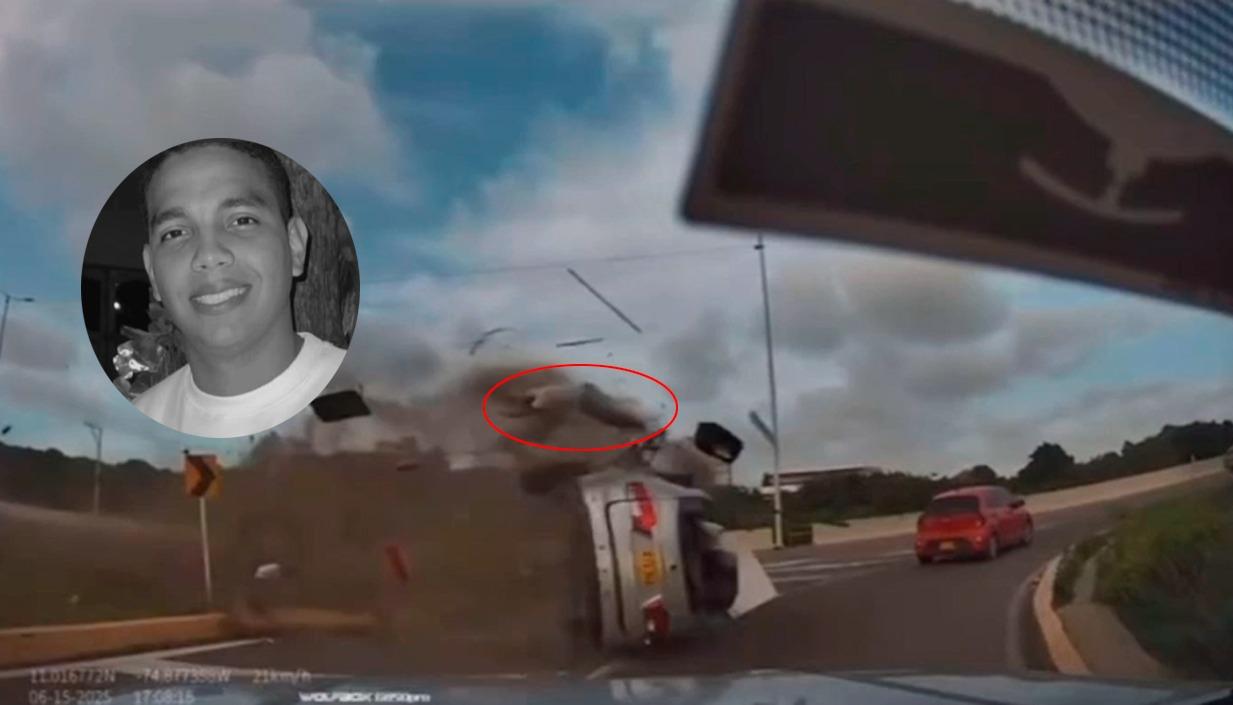 Momento en que sale expulsado Amir Amaya de la camioneta.