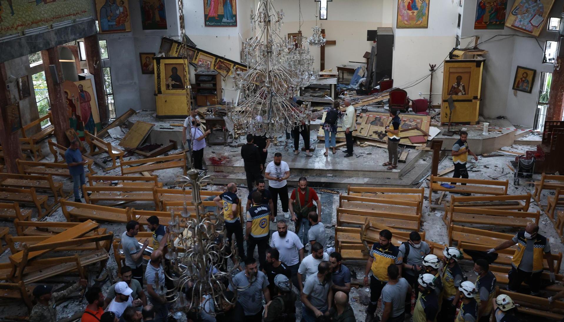 Imagen de la iglesia tras el ataque terrorista.