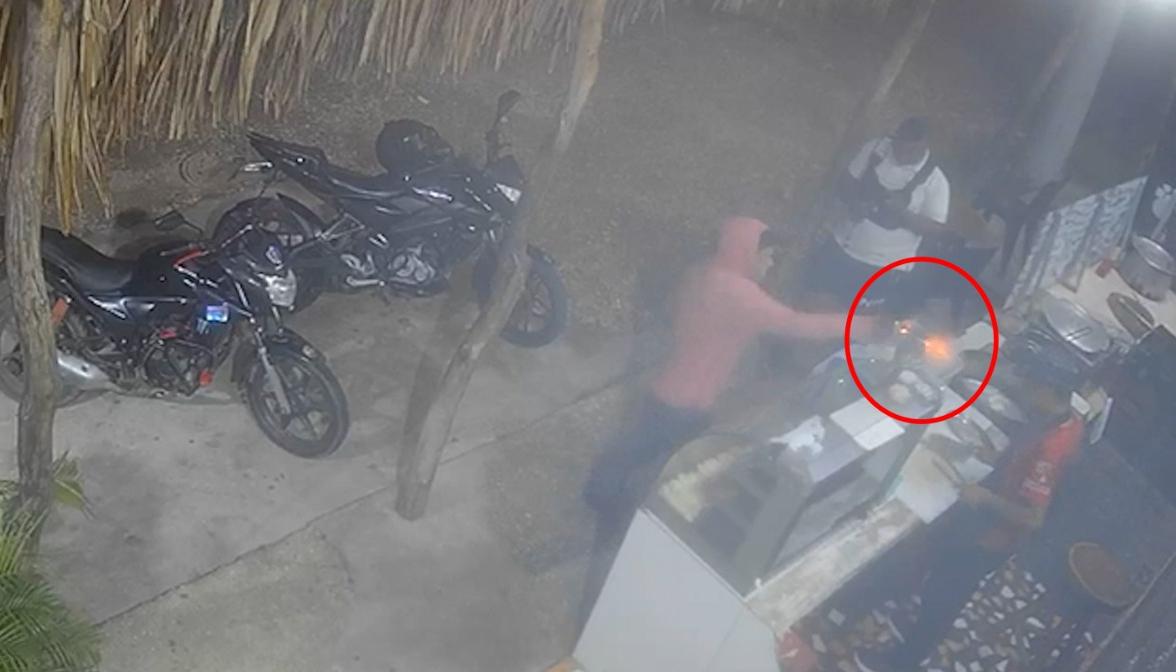 Cámara captó ataque a bala en Baranoa. 