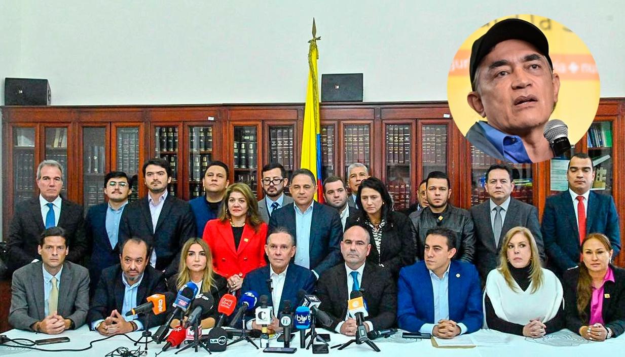 Representantes de los nueve partidos de oposición y Gustavo Bolívar.