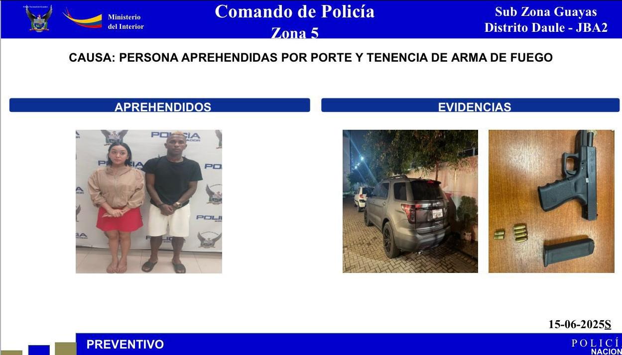 La imagen de la Policía reportando la captura de Miller Bolaños.