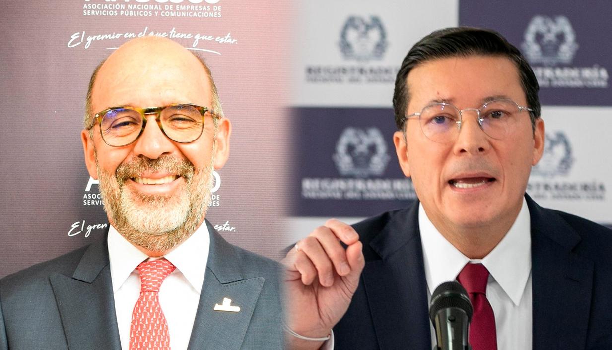 Camilo Sánchez, director del Consejo Gremial, y el Registrador Hernán Penagos.