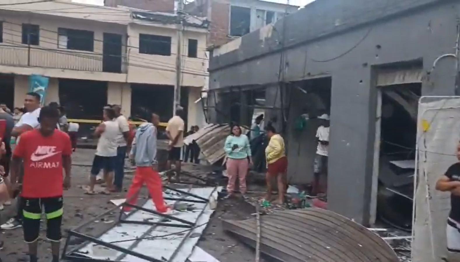 Lugar donde fue detonado uno de los carrobomba en el Cauca.