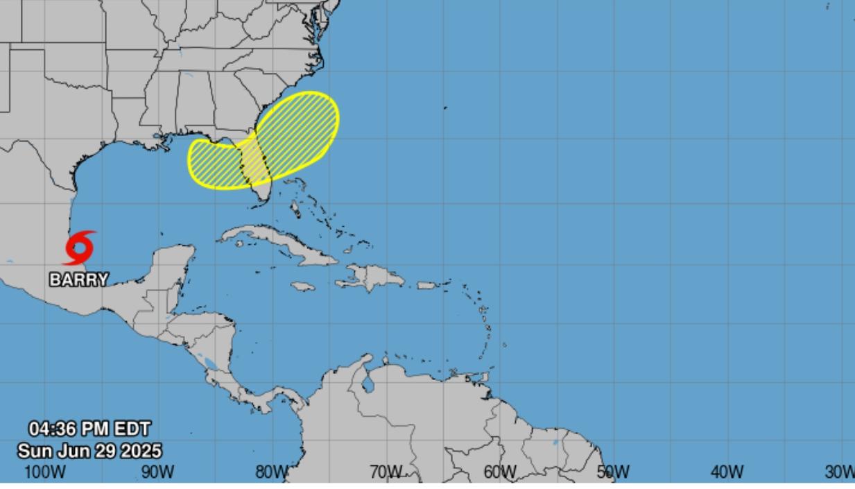Lugar donde se encuentra ubicada la tormenta tropical, cerca de la costa mexicana. 