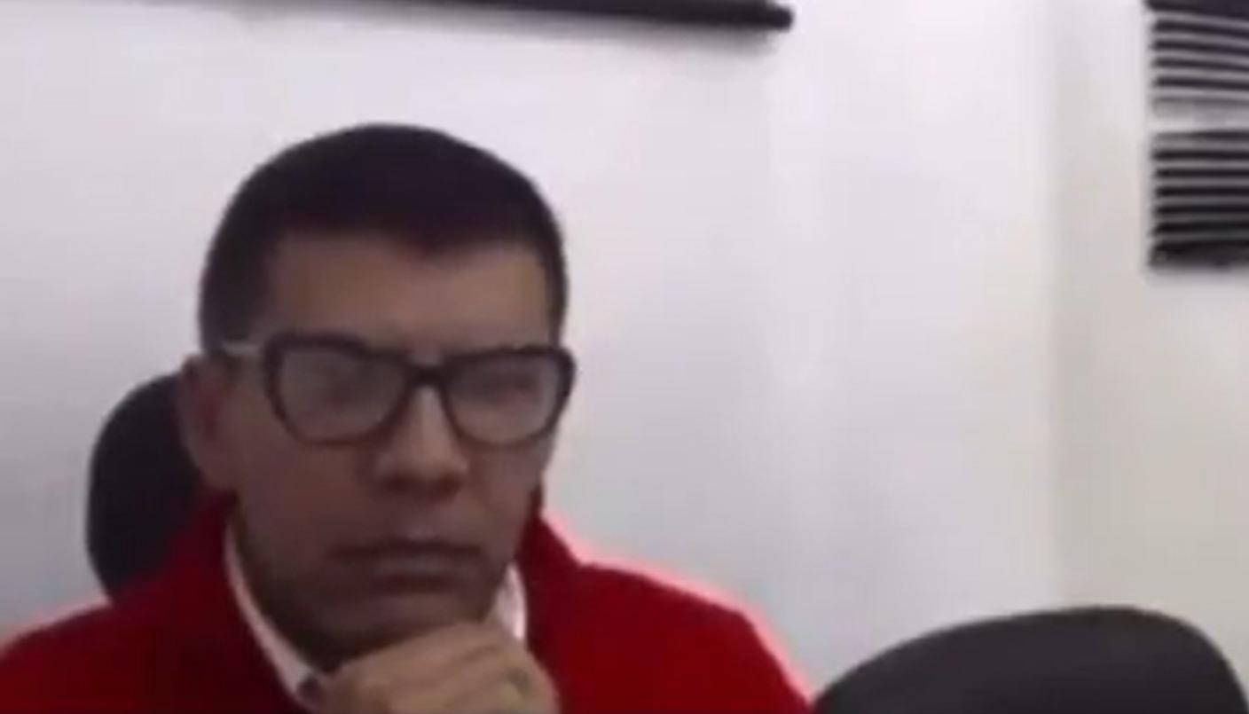 Luis Eduardo López Rosero, alias 'El Pastuso', en audiencia virtual esta mañana.
