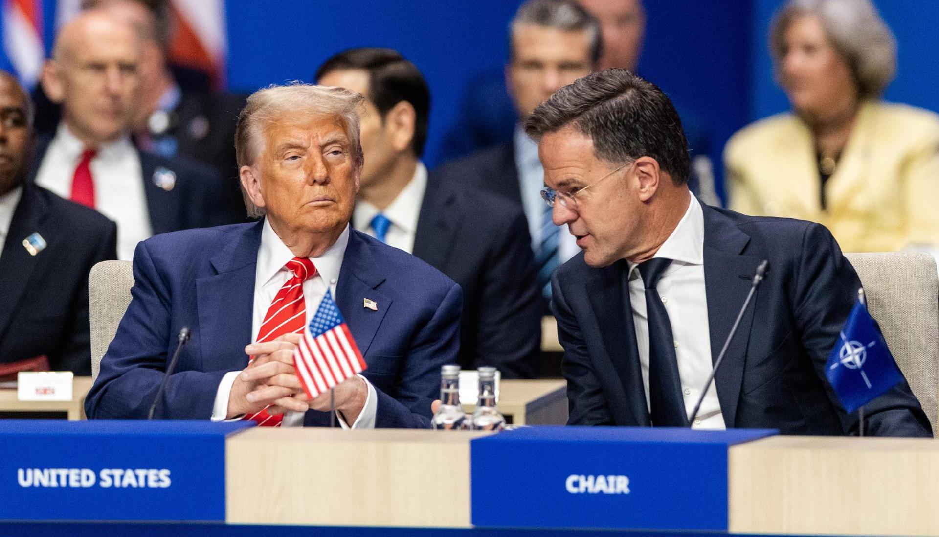 El Presidente estadounidense, Donald Trump, y el secretario general de la OTAN, Mark Rutte.