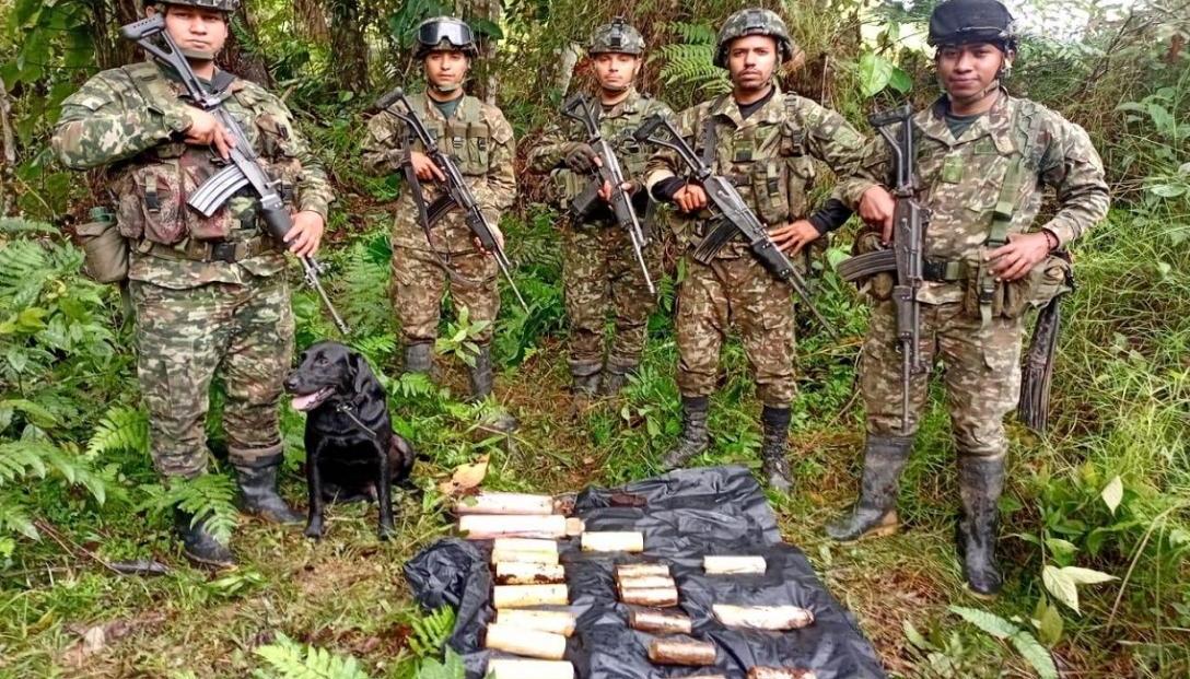 Parte los explosivos hallados.