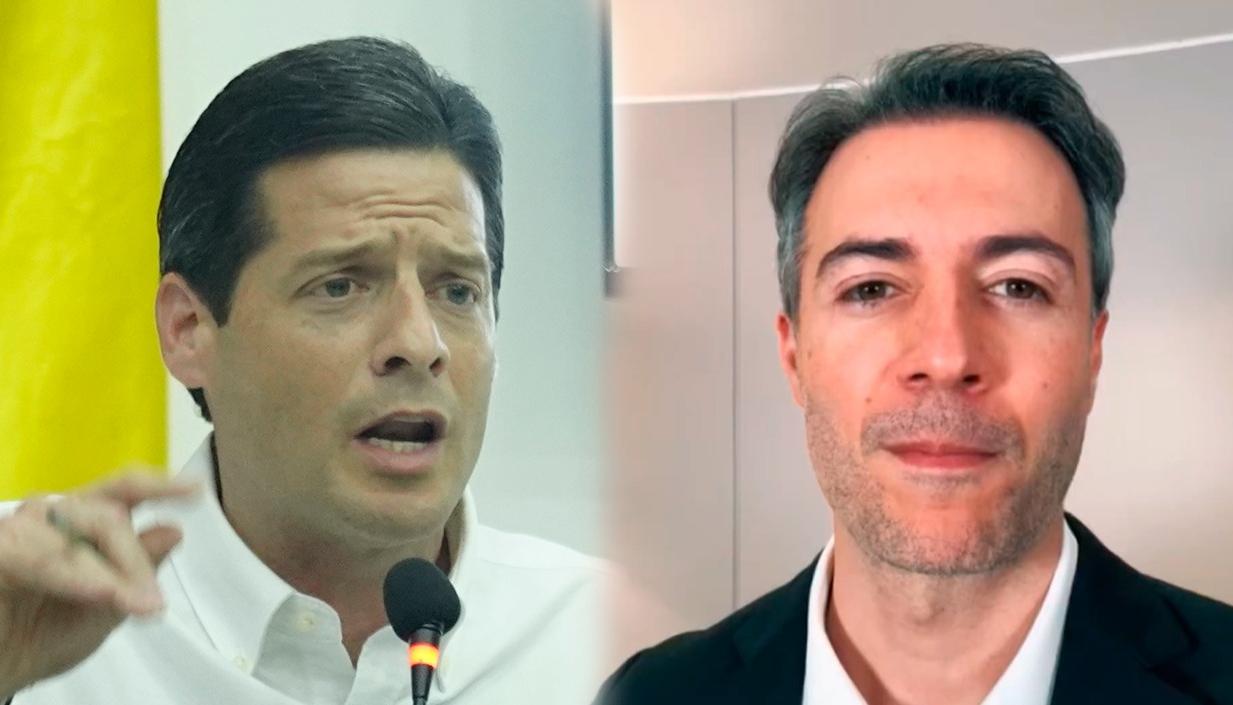 (Izq.) Senador Mauricio Gómez y (Der.) precandidato Daniel Quintero.