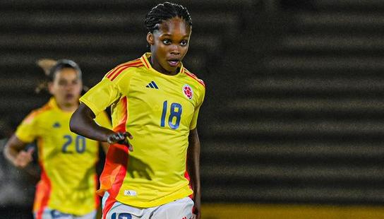 Linda Caicedo durante el amistoso contra México.